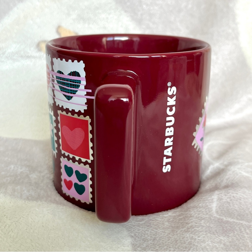 NEW Starbucks Valentines Red Holographic Ceramic Love Letter Heart Stamp Mug - Picture 4 of 6